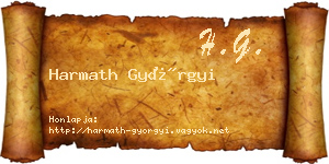 Harmath Györgyi névjegykártya